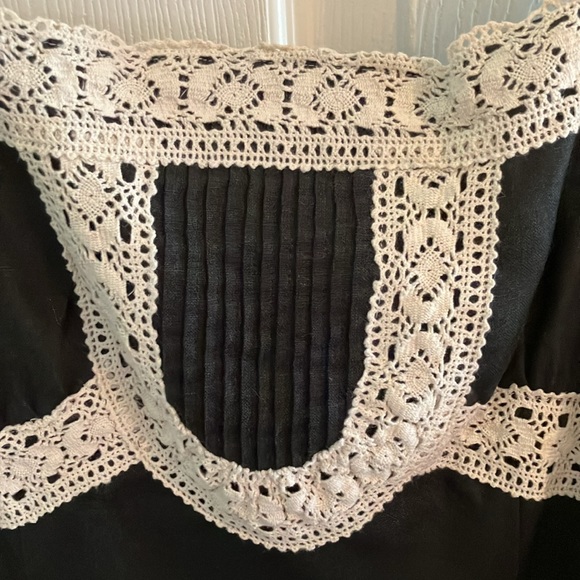 Ann Taylor Loft, black sundress with white lace detail. Six 6. - Picture 2 of 5